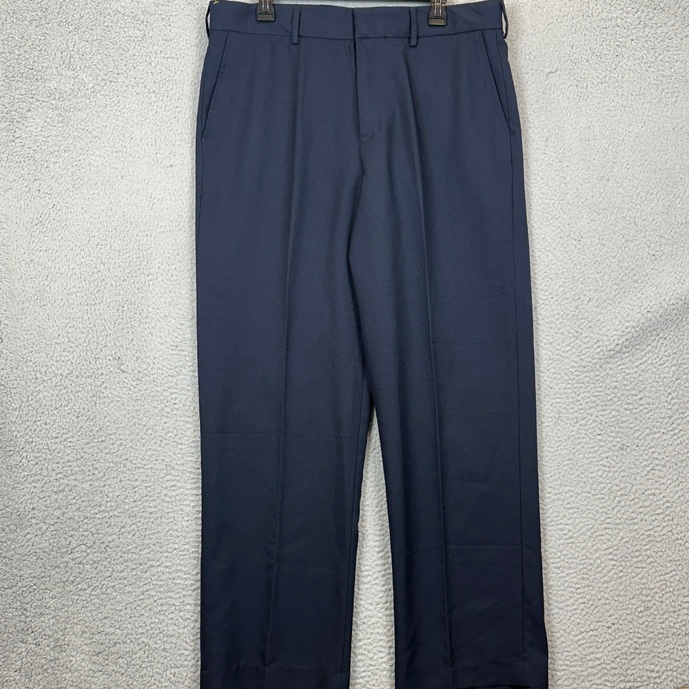 NEW Edwards Pants Mens 36X30 Navy Blue Flat Front Dress Straight Leg Pockets